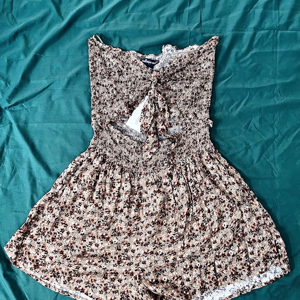 NWT Tan/Brown Floral Print Romper